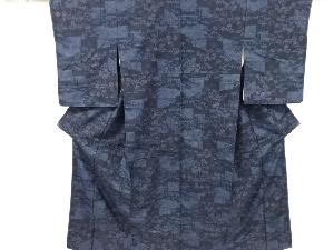 リサイクル　笹楓模様織り出し手織り紬着物